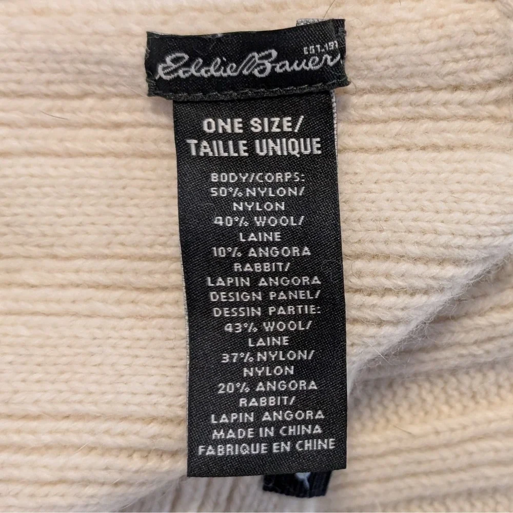 Eddie Bauer Unisex Knit Winter‎ Scarf Wool Angora Blend Fringe Long Cozy 43x9